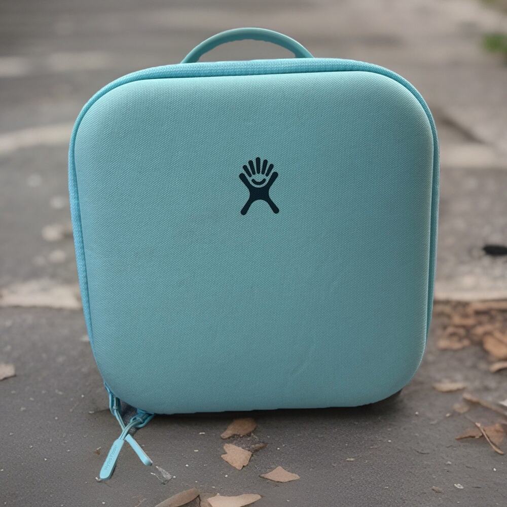 Hydro Flask Insulated Lunch Box Tote Teal Hard case Durable Handle Cooler
